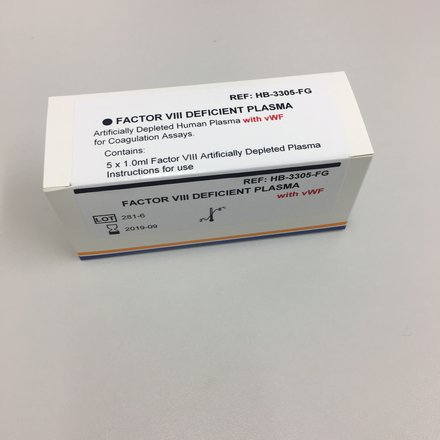 Factor VIII Deficient Plasma with vWF