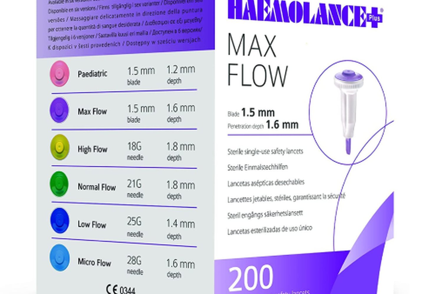 Haemolance Lancets Max Flow - PURPLE - 150