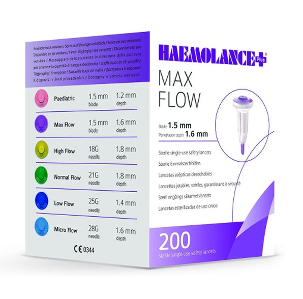 Haemolance Lancets Max Flow - PURPLE - 150