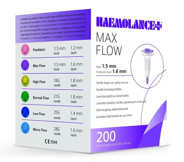 Haemolance Lancets Max Flow - PURPLE - 150