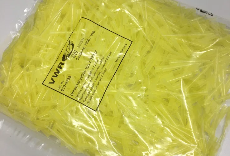 Yellow Pipette Tips - 200ul - Bag of 1000